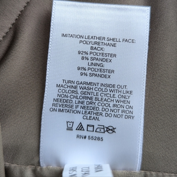 Express Body Contour Faux Leather Corset Cropped Top Spaghetti Straps Taupe - XL - Picture 6 of 6